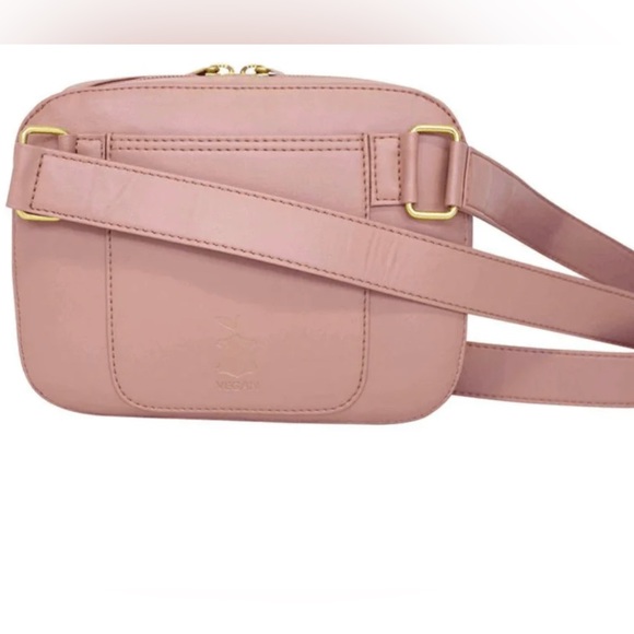 Vegan Apple Leather Crossbody Travel Bag | Pink | BNWT - Picture 4 of 4